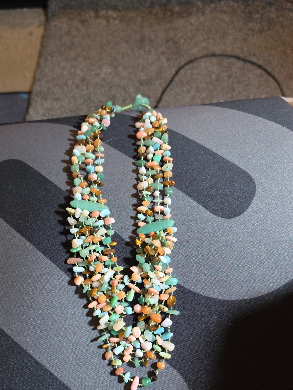Multi-Color Beaded Stone Statement Necklace - Pastel Mix